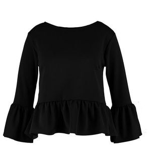 NWT - Black Ruffle Hem Top
